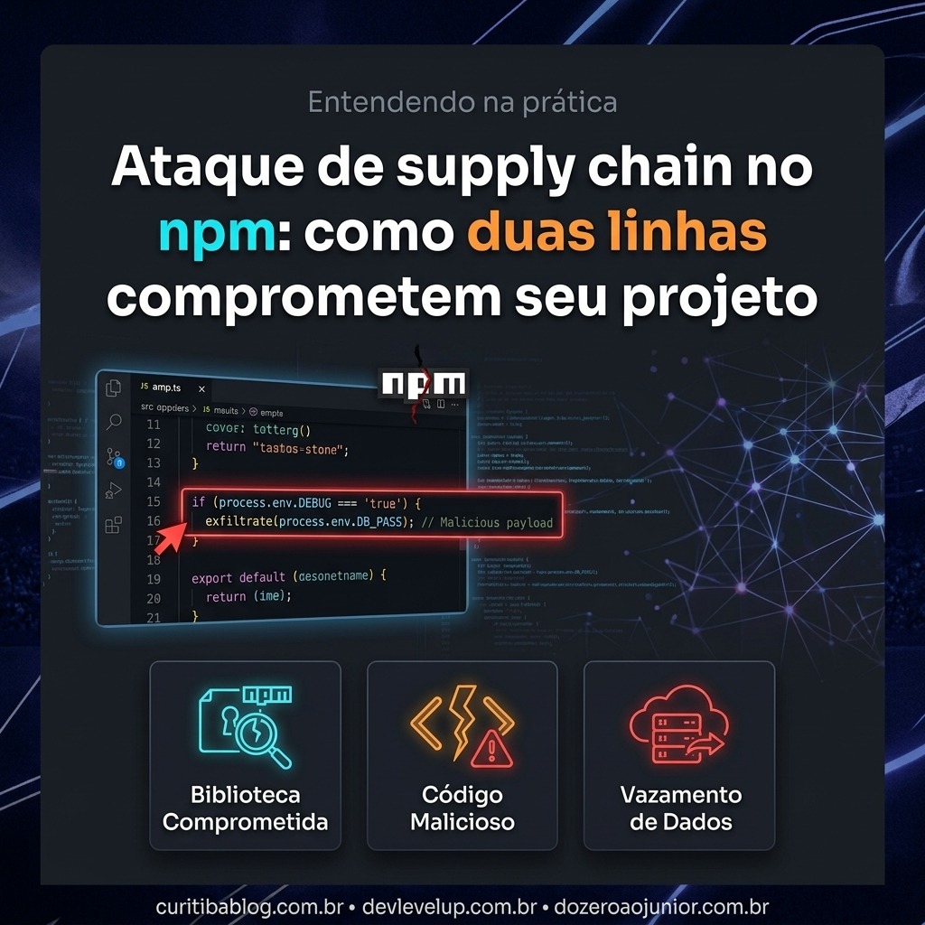 Ataque de supply chain no npm: como duas linhas comprometem seu projeto