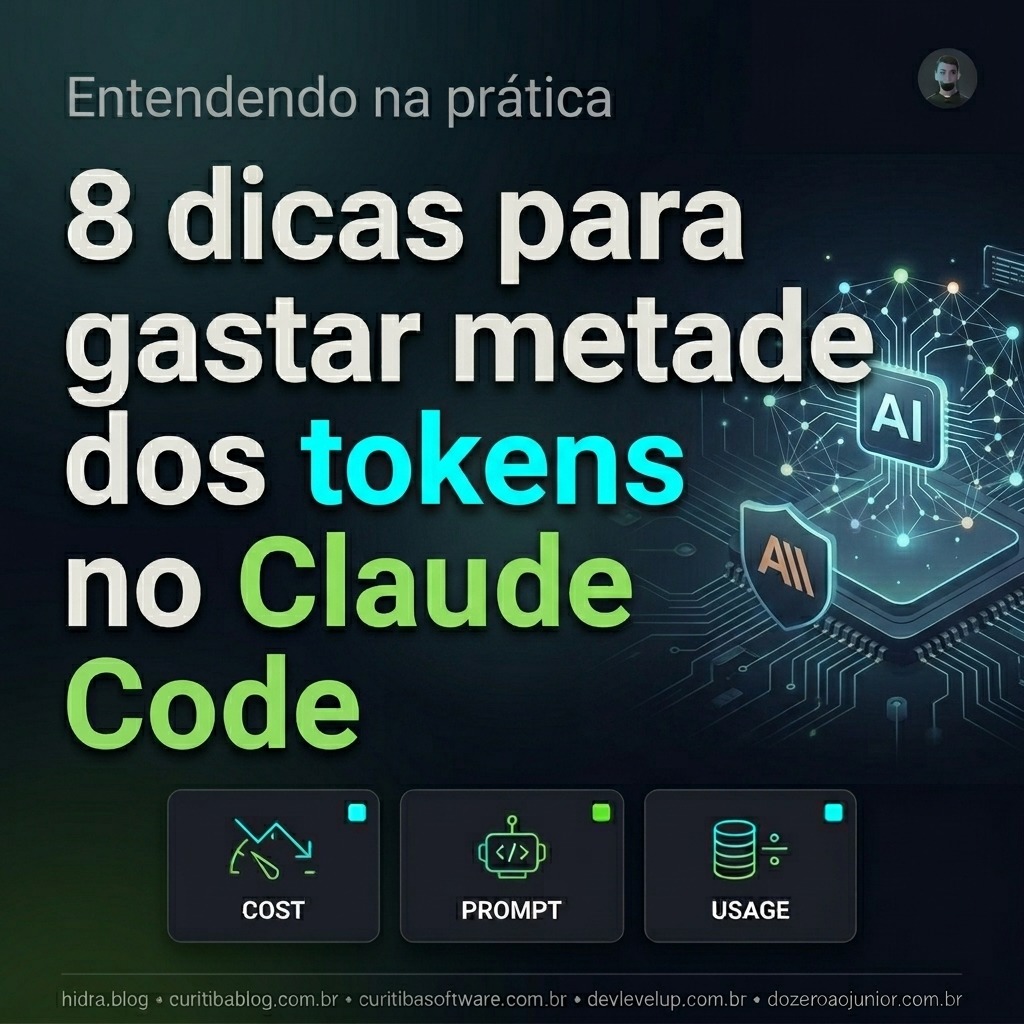 8 dicas para gastar metade dos tokens no Claude Code