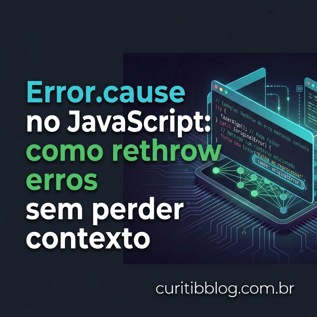 Error.cause no JavaScript: como rethrow erros sem perder contexto