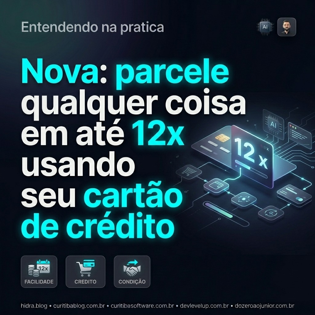 Parceria Nova: parcela suas compras em até 12x com cartão de crédito