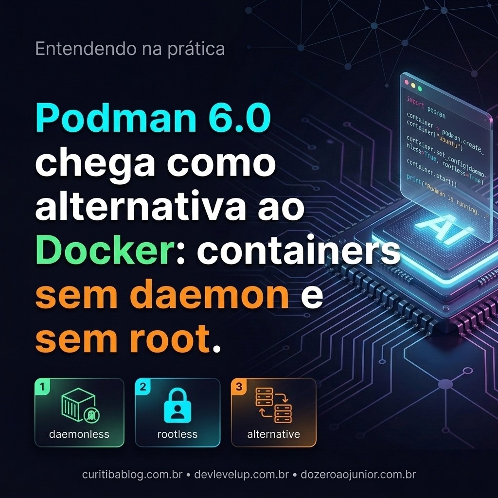 Podman 6.0 chega como alternativa ao Docker: containers sem daemon e sem root