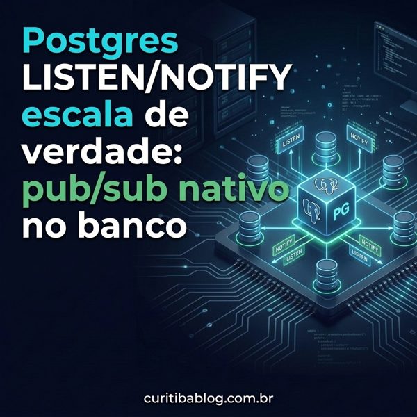 Postgres LISTEN/NOTIFY escala de verdade: pub/sub nativo no banco