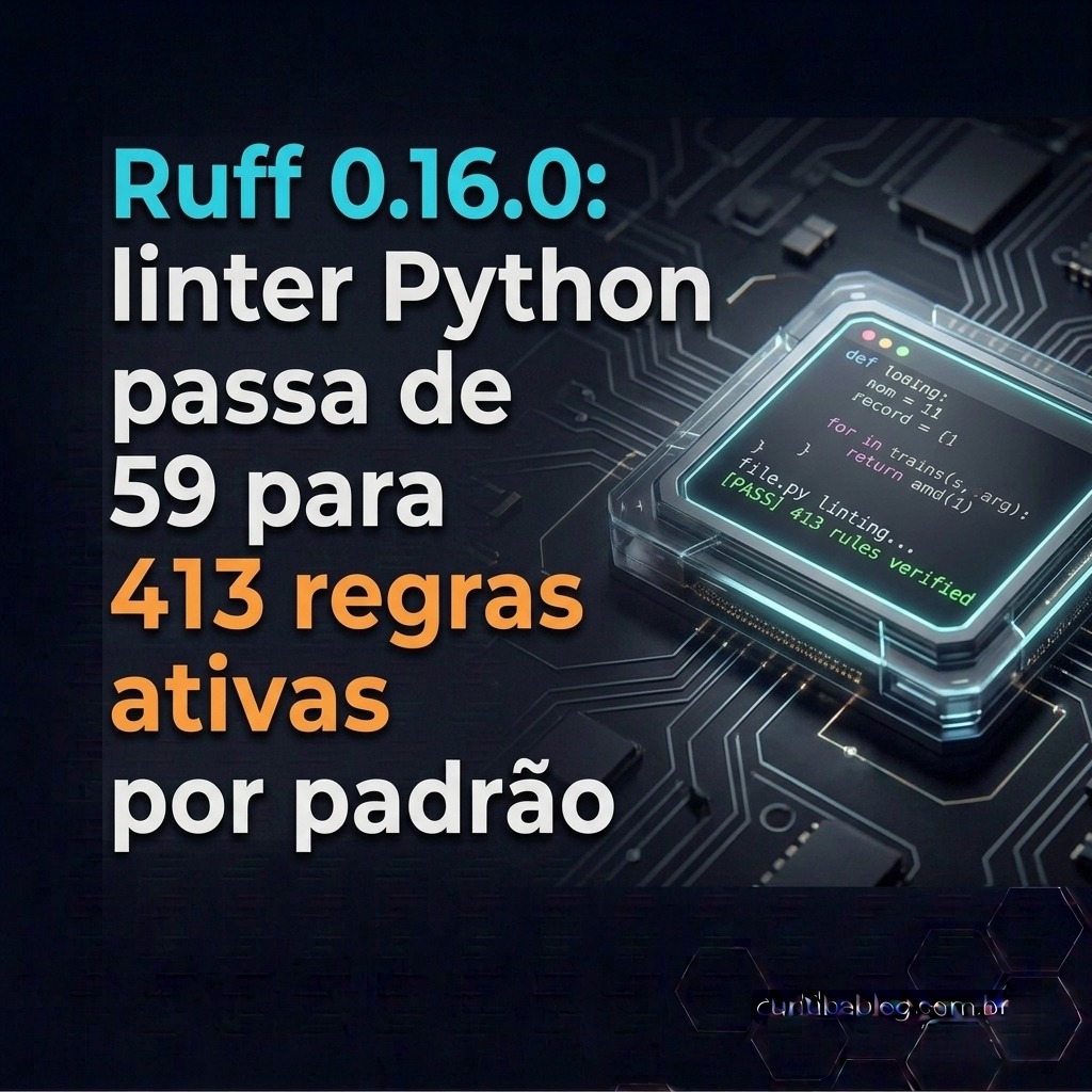 Ruff 0.16.0: linter Python passa de 59 para 413 regras ativas por padrão