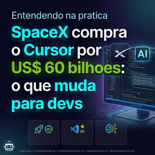 SpaceX compra o Cursor por US$ 60 bilhoes: o que muda para devs