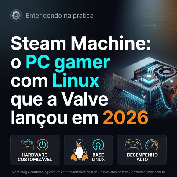 Steam Machine: o PC gamer com Linux que a Valve lançou em 2026