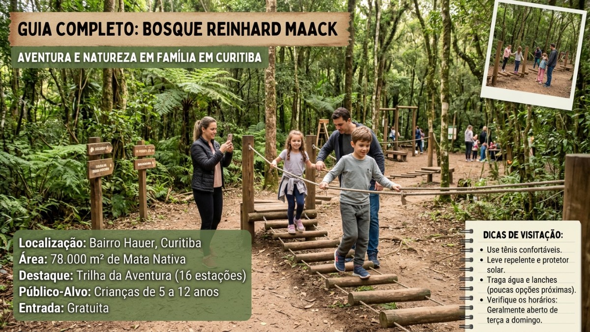 Bosque Reinhard Maack em Curitiba, Trilha da Aventura e Natureza para a Família