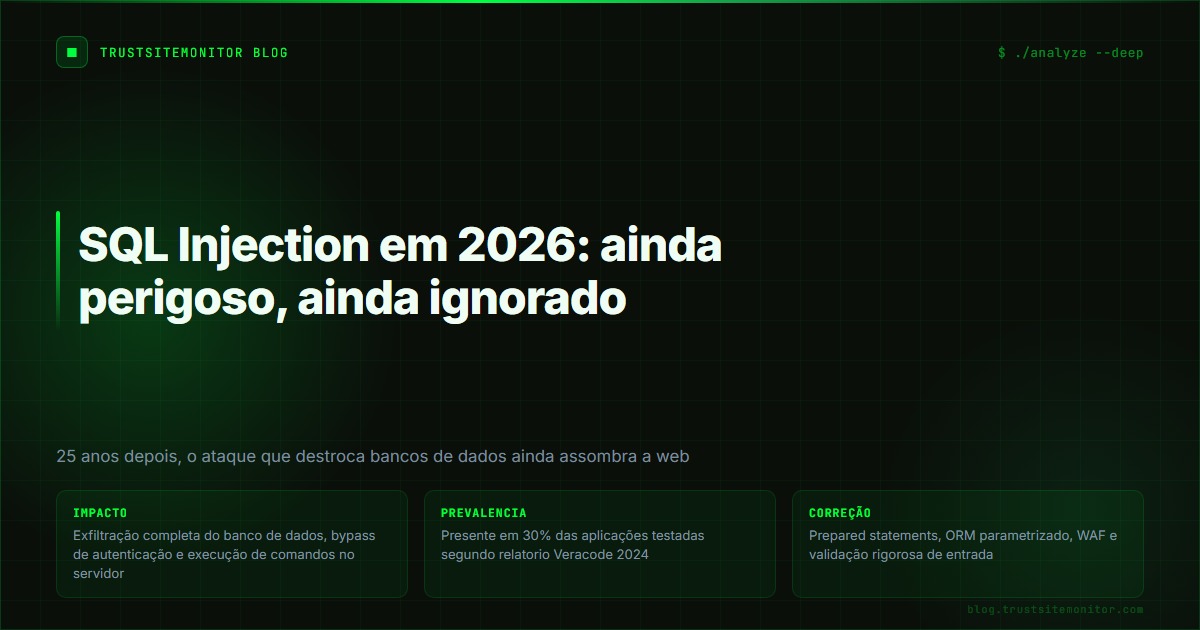 SQL Injection em 2026: ainda perigoso, ainda ignorado